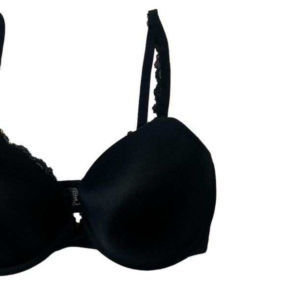 Soma Floral Lightly Padded Bra Adjustable Straps Lace Trim Size 34DD Black - Picture 7 of 12